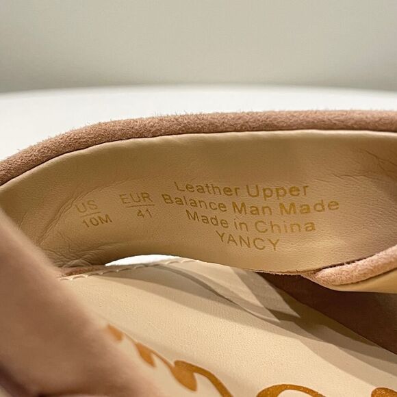 NEW Sam Edelman Yancy Block Heel Ankle Strap Sandal Caramel Suede - Size: 10 - Picture 5 of 10